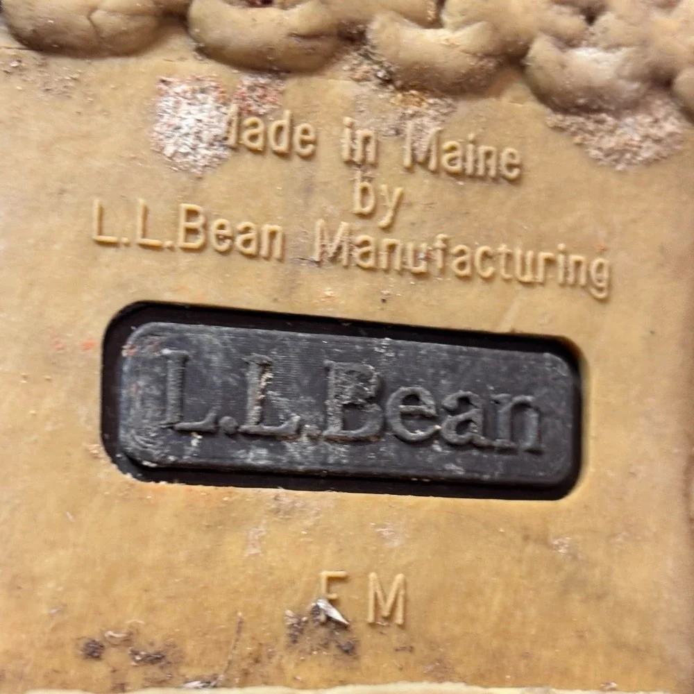 L.L.Bean Duck Boots Womens Size 8 Chain‎ Tread Brown Leather Made in Maine US
